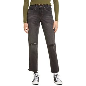 BP Gray Black Distressed Straight Leg Jeans